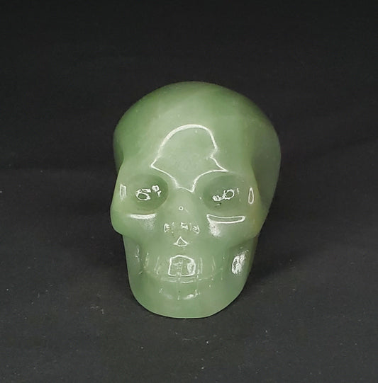 Green Aventurine Skull Carving