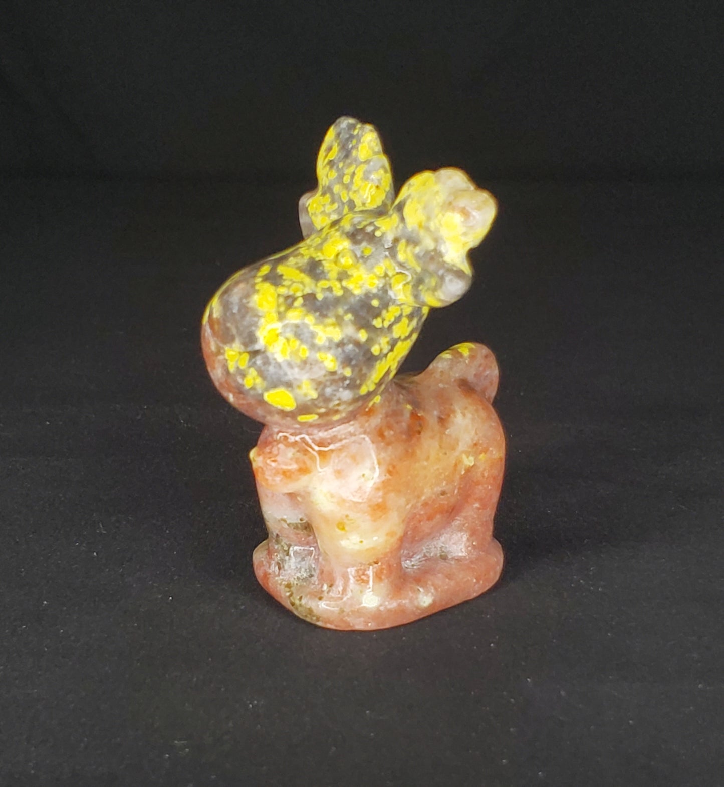 Pink Tourmaline Reindeer Carving