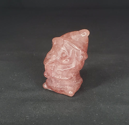 Strawberry Quartz Elf Carving