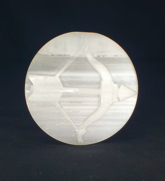 Selenite Zodiac Sign Discs