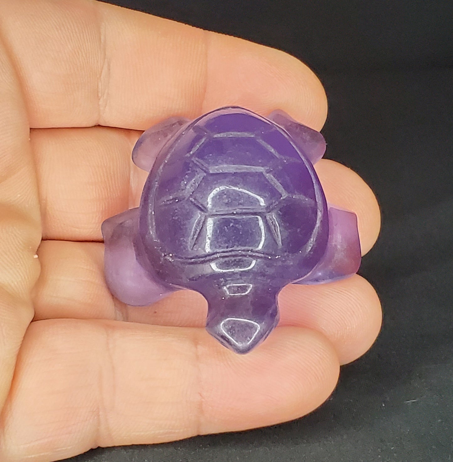 Purple Fluorite Turtle Carving