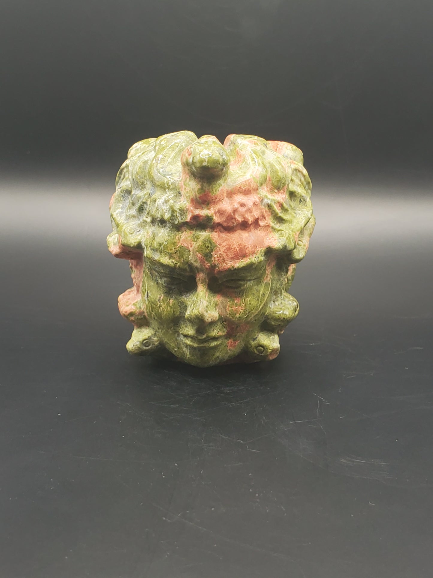 Unakite Medusa Carving