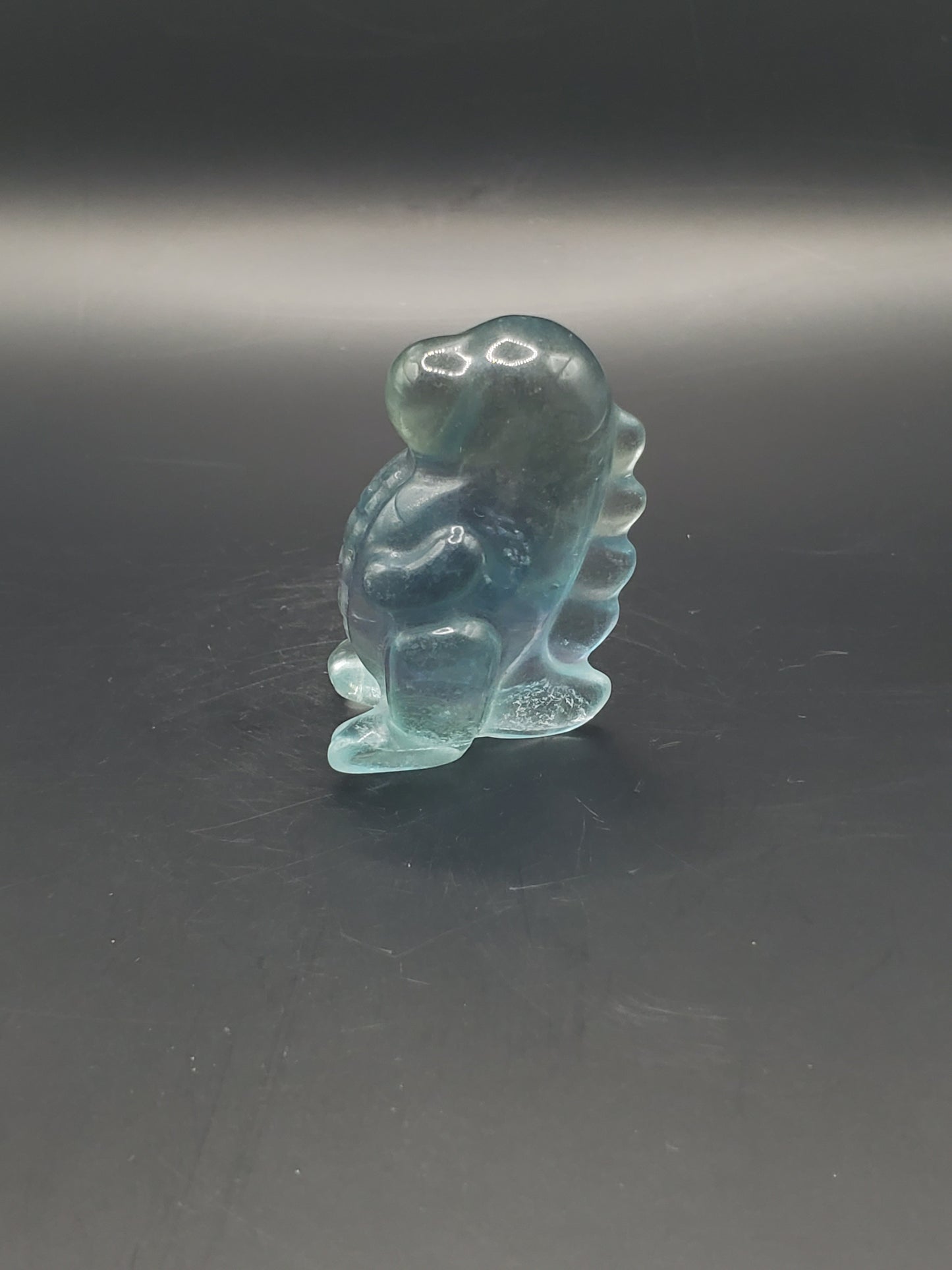 Rainbow Fluorite Dino Carving