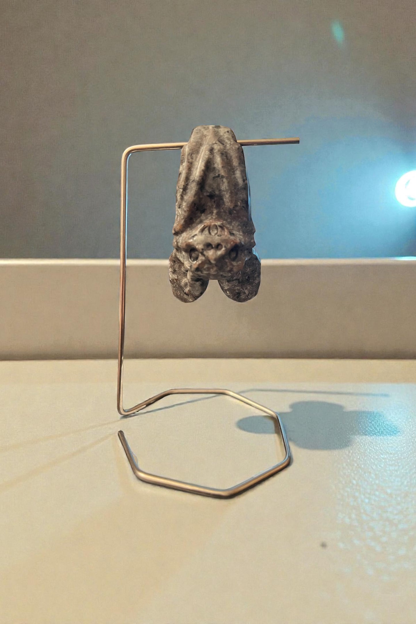 Yooperlite Bat Carving with stand