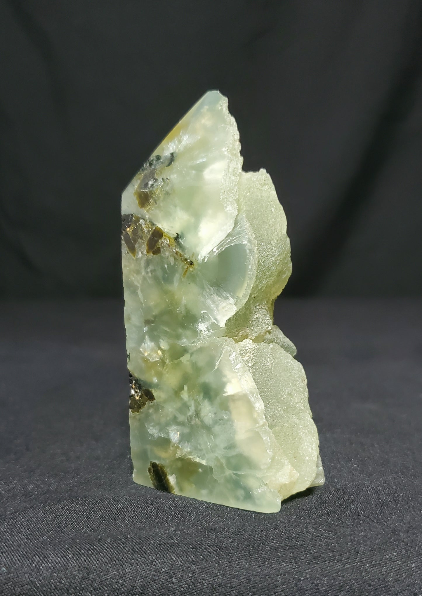 Prehnite With Tourmaline Tower