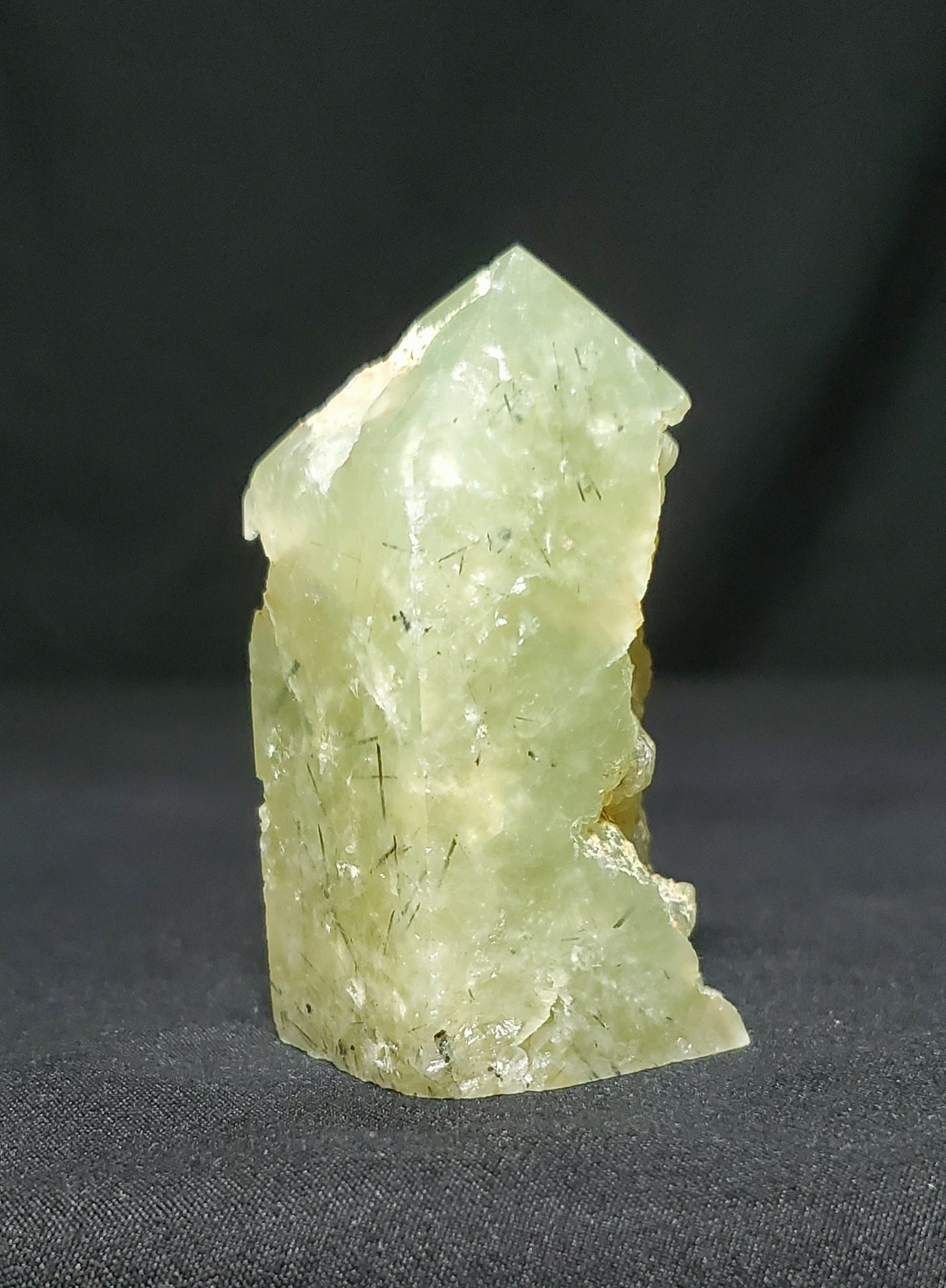 Prehnite With Tourmaline Tower
