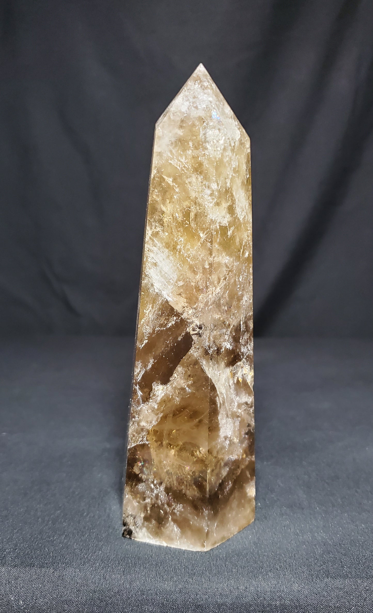 Smokey Quartz Tower with Rainbow