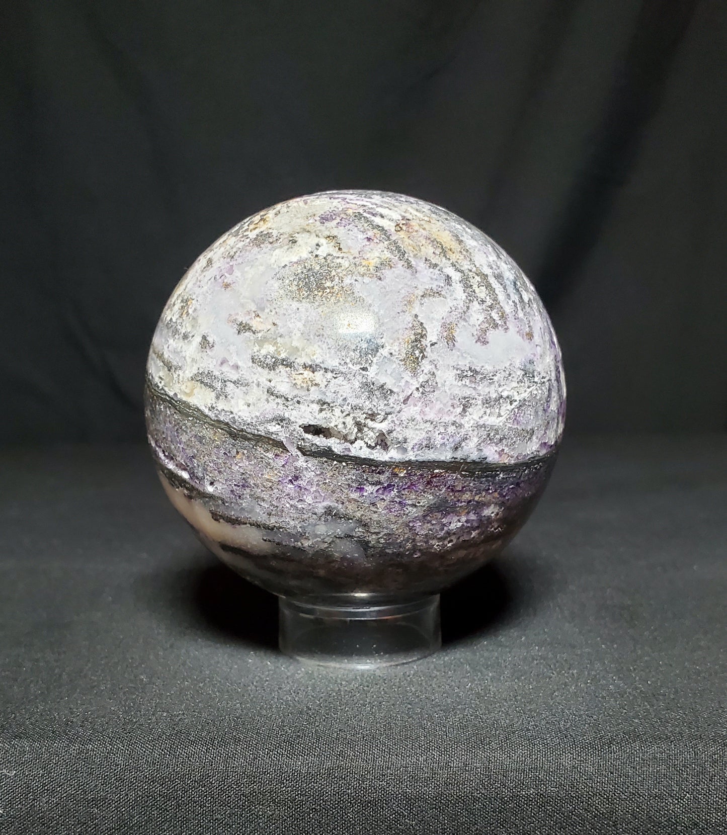 Druzy Sphalerite and Lepidolite Sphere