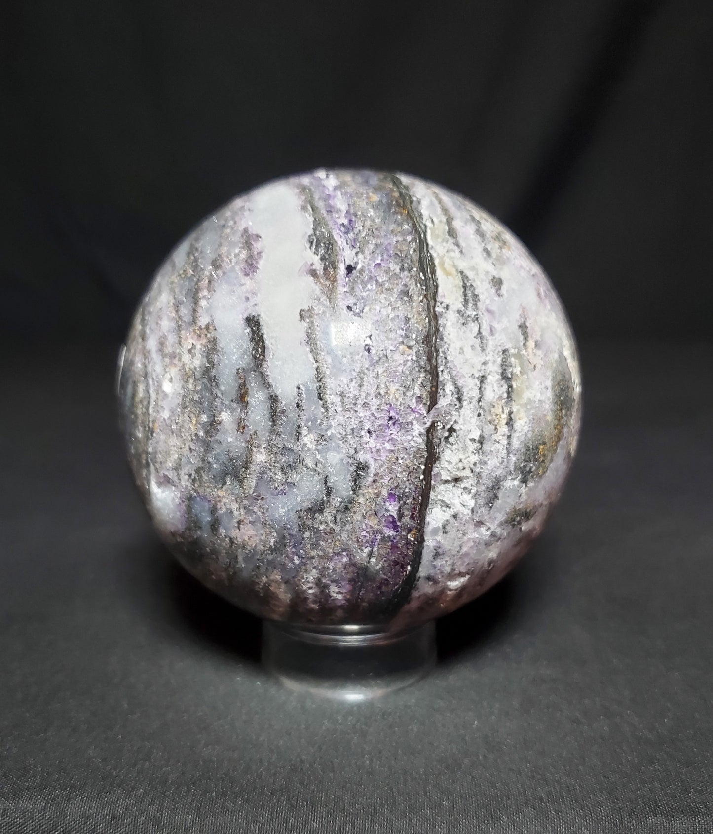 Druzy Sphalerite and Lepidolite Sphere