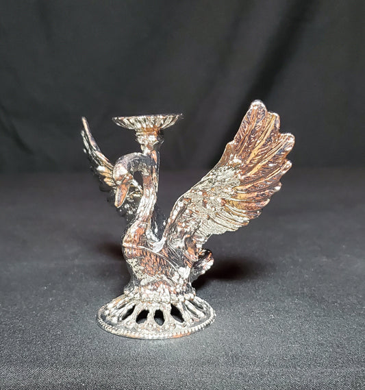 Silver Metal Swan Sphere Holder