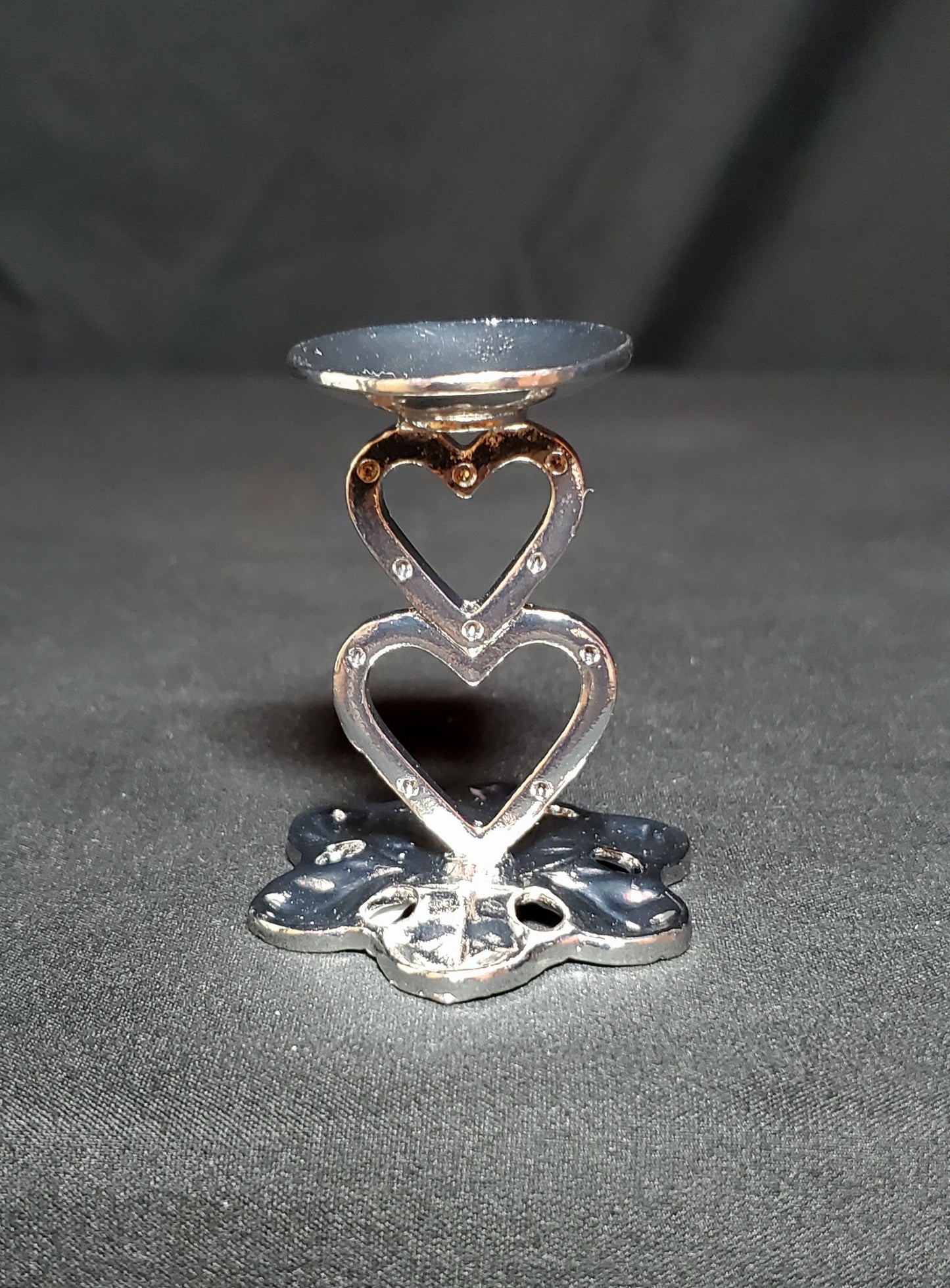 Silver Heart Sphere Holder