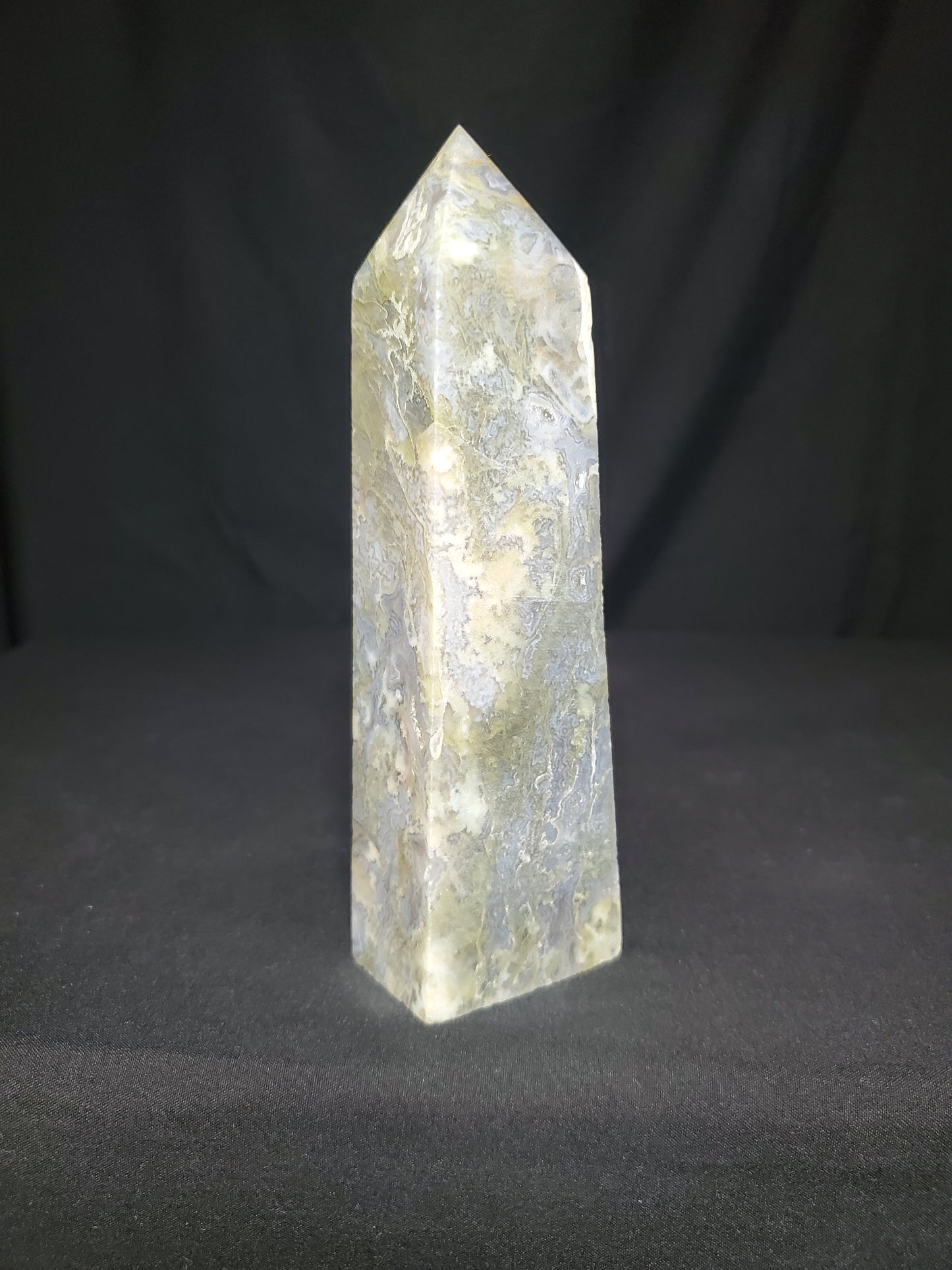 Druzy Moss Agate Tower