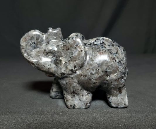 Larvikite Elephant Carving