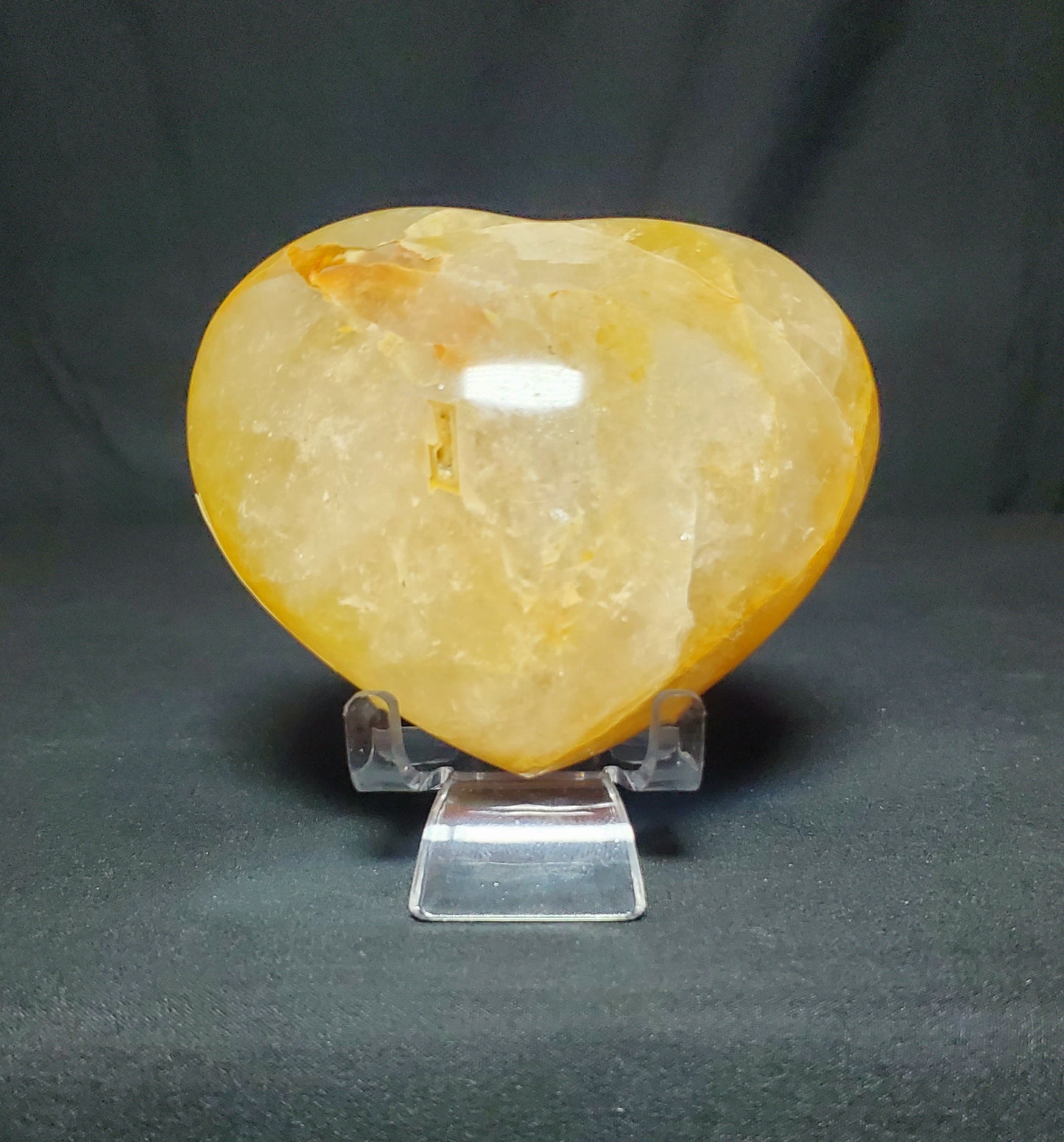 Golden Healer Quartz Heart Carving