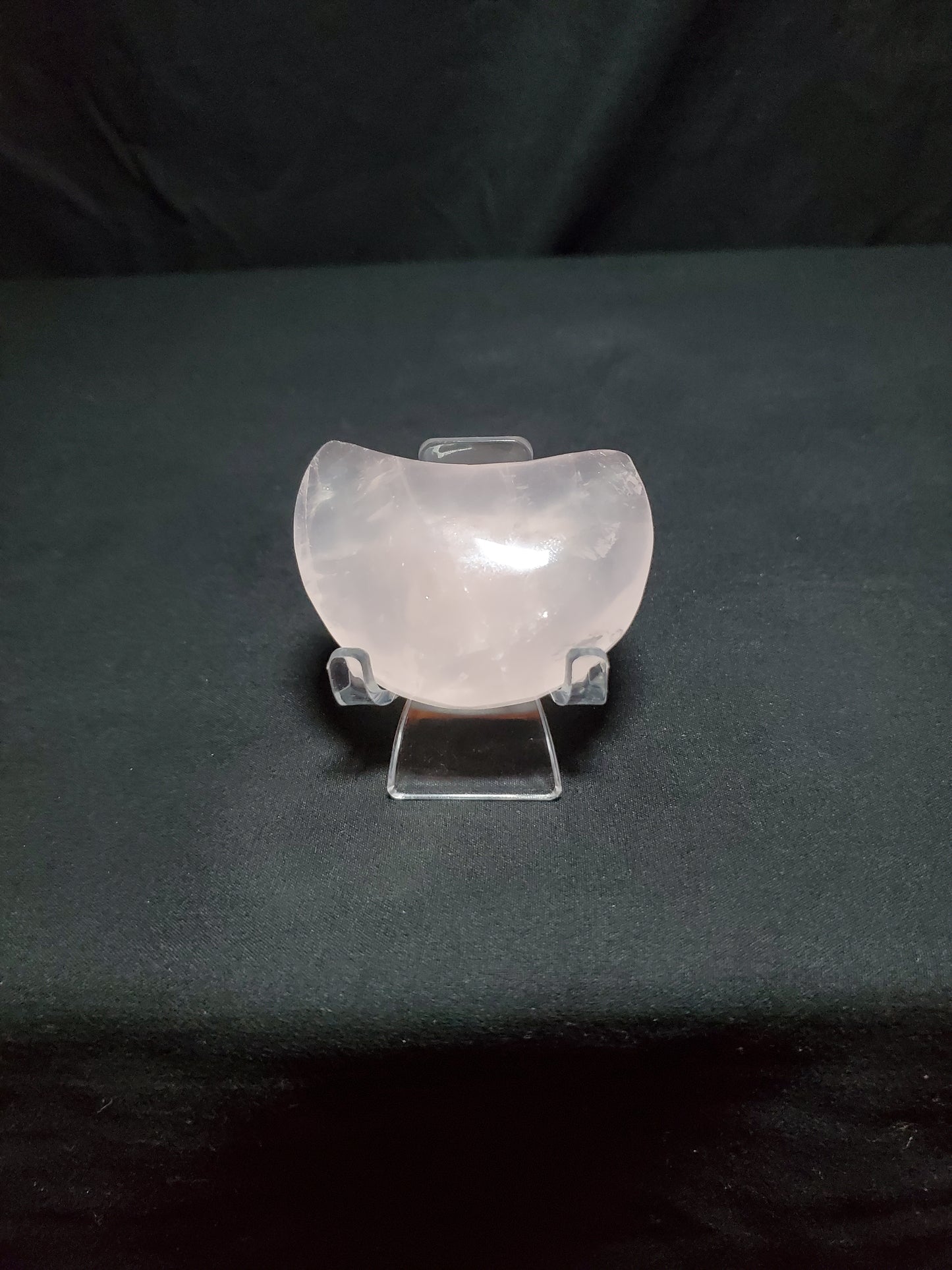 Rose Quartz Moon Carving