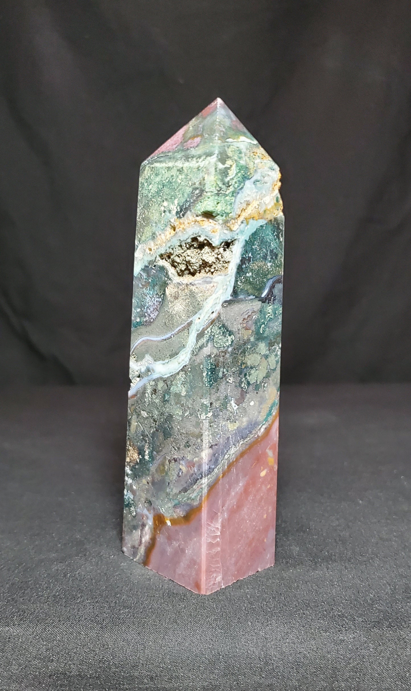 Druzy Ocean Jasper Tower