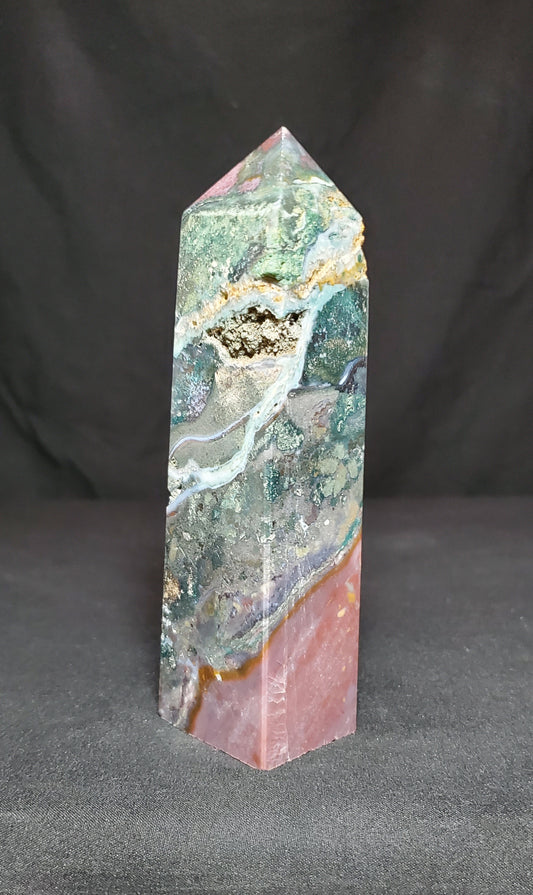 Druzy Ocean Jasper Tower