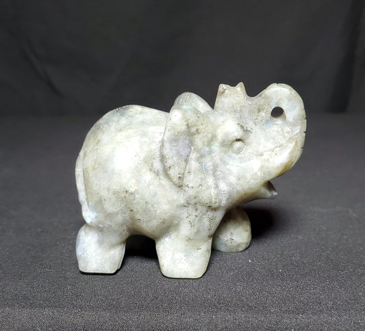 Labradorite Elephant Carving