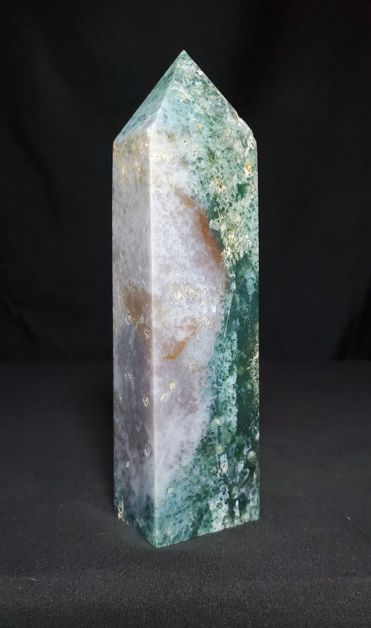 Ocean Jasper and Moss Agate Tower