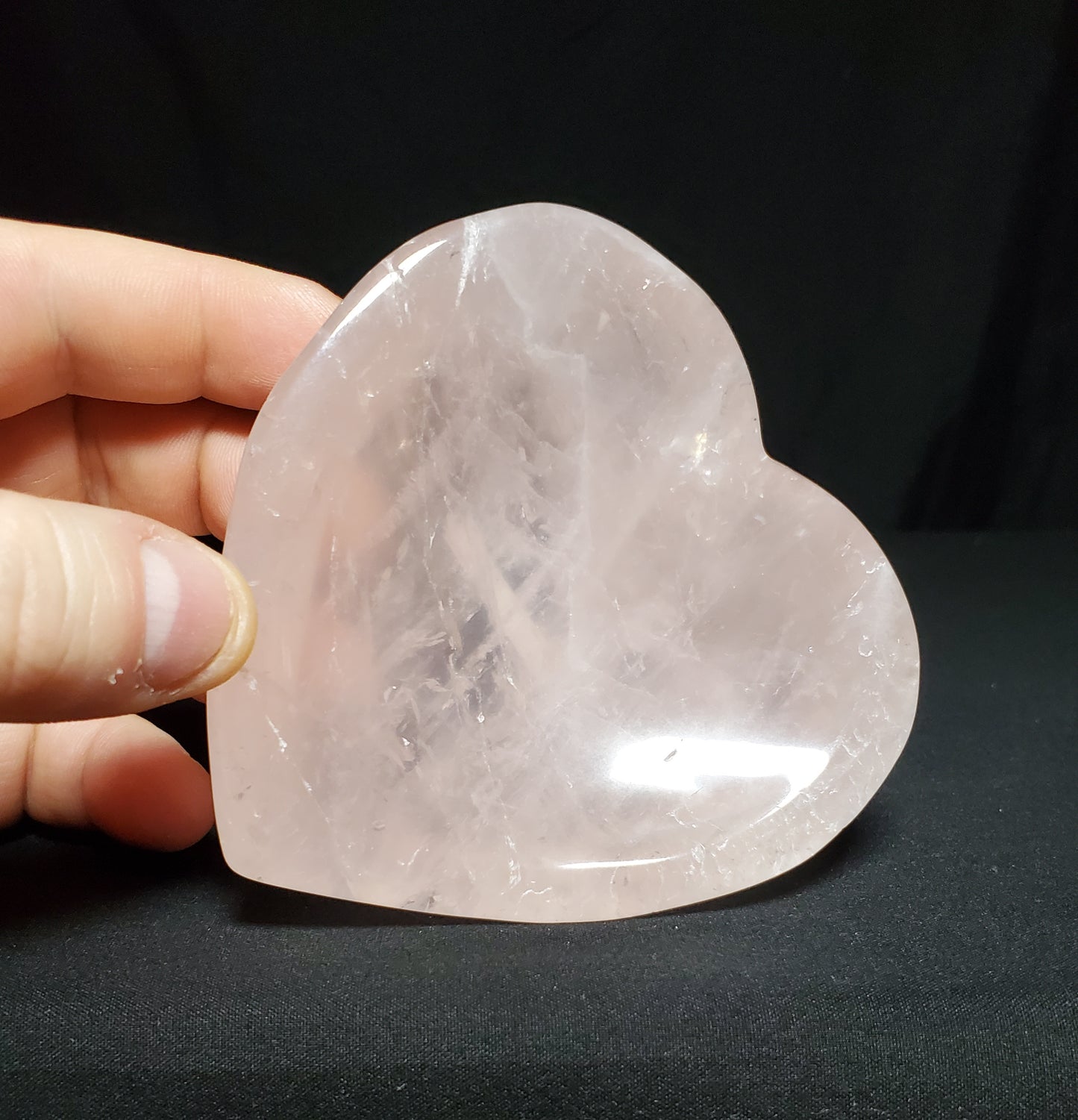 Rose Quartz Heart Bowl Carving