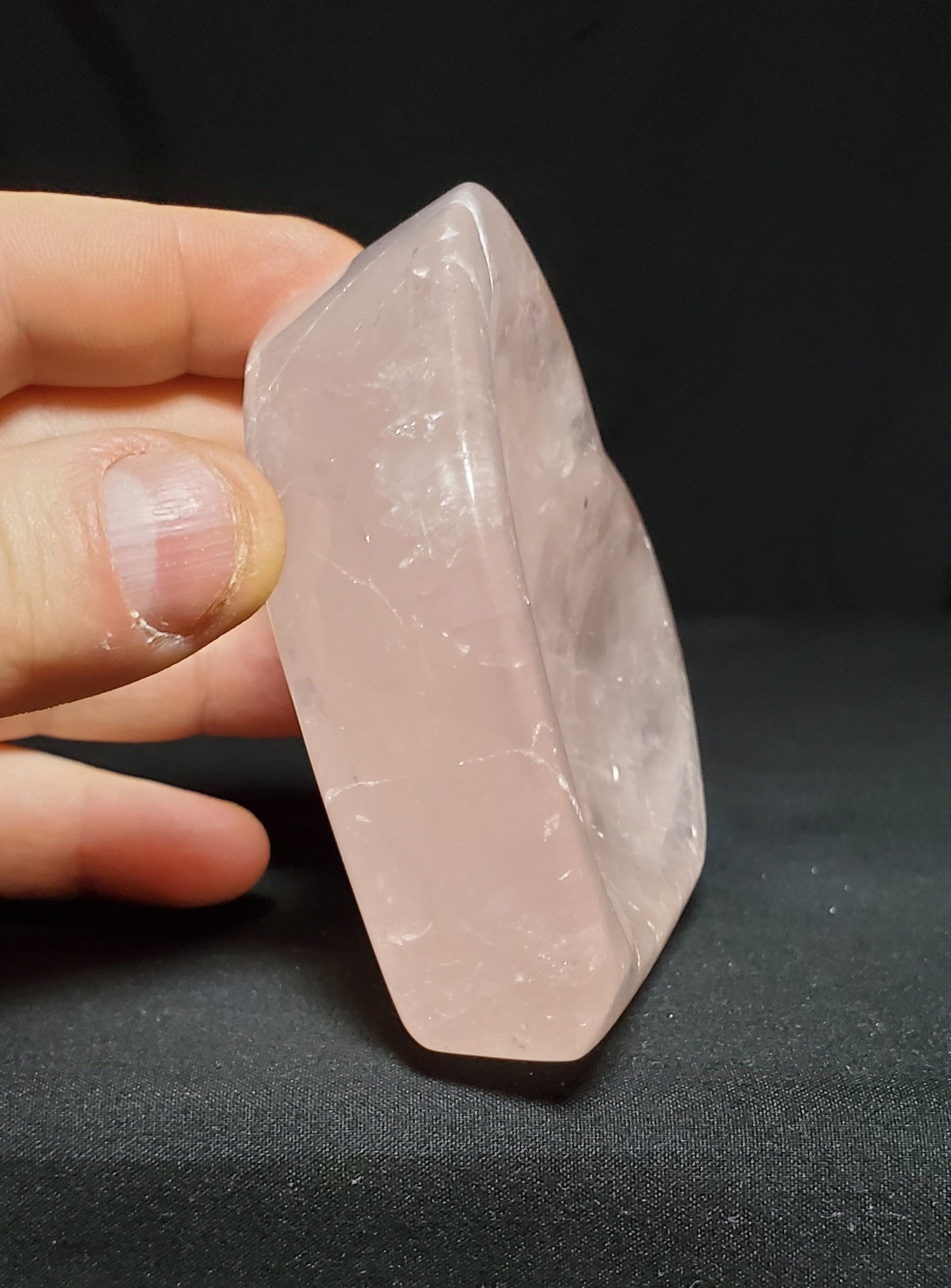 Rose Quartz Heart Bowl Carving
