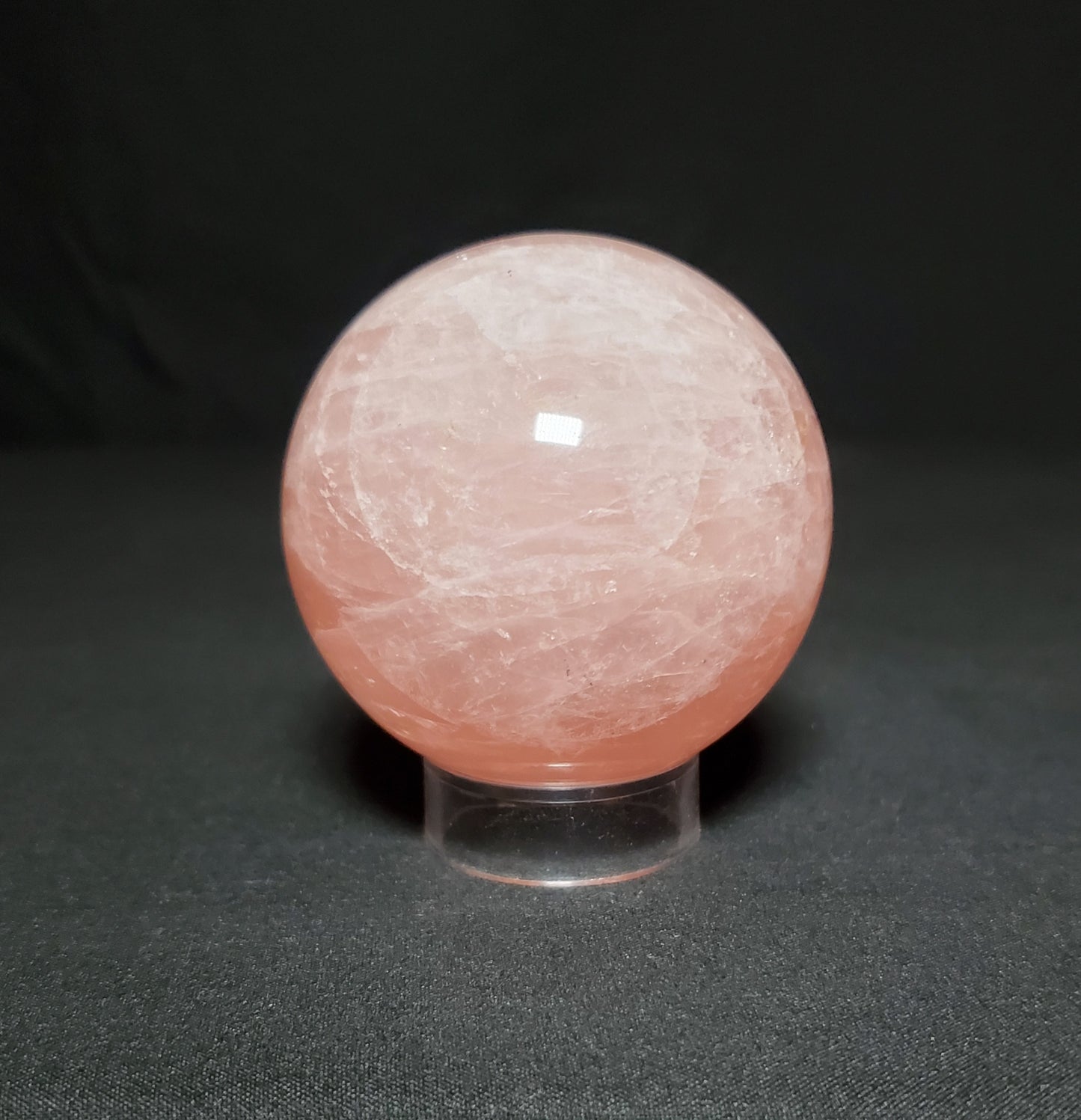 Rose Quartz Sphere with Rainbow