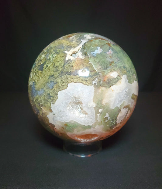 Druzy Moss Agate Sphere