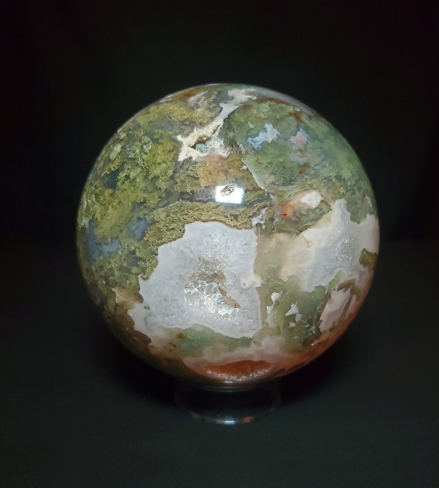 Druzy Moss Agate Sphere