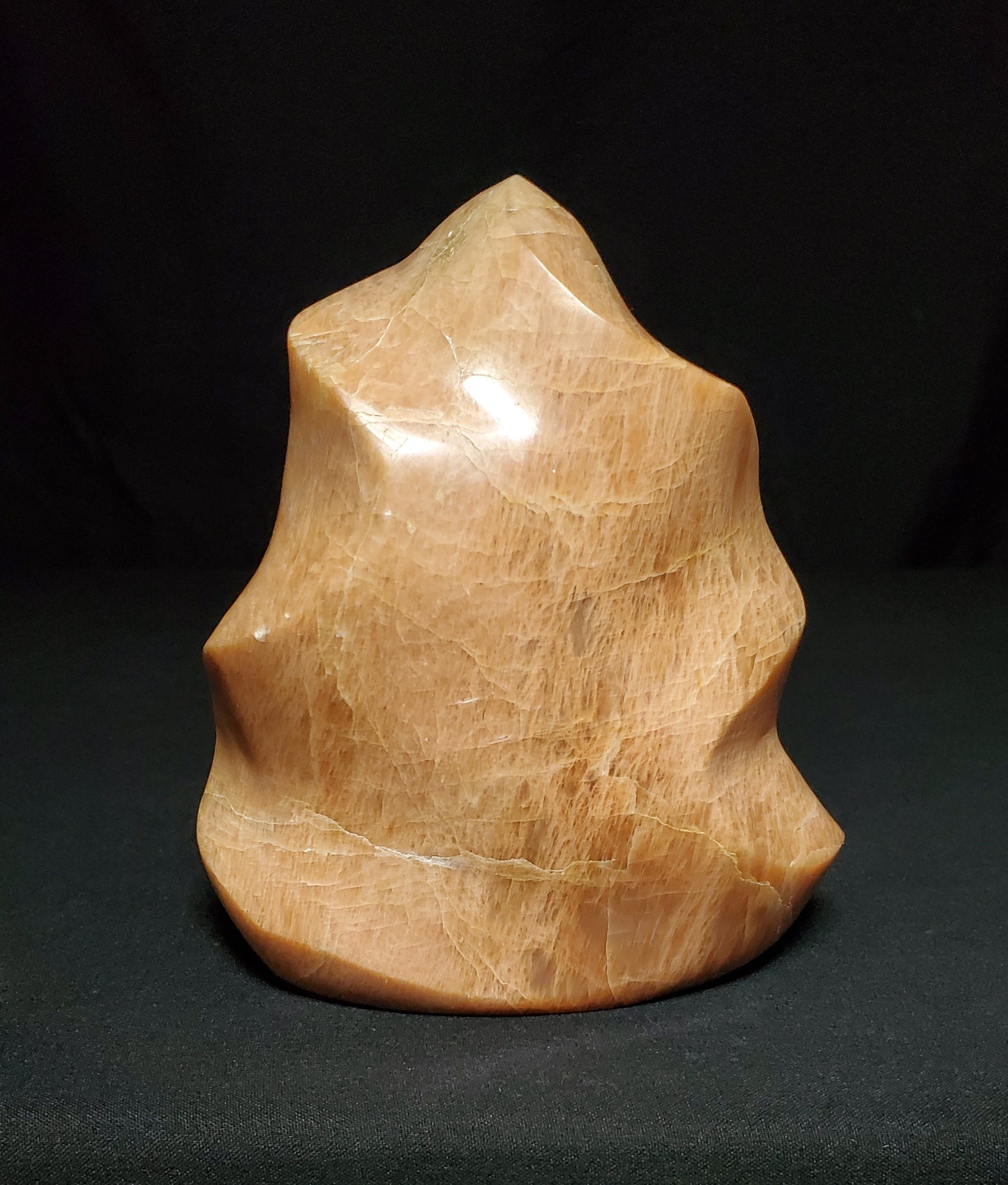Peach Moonstone Flame Carving