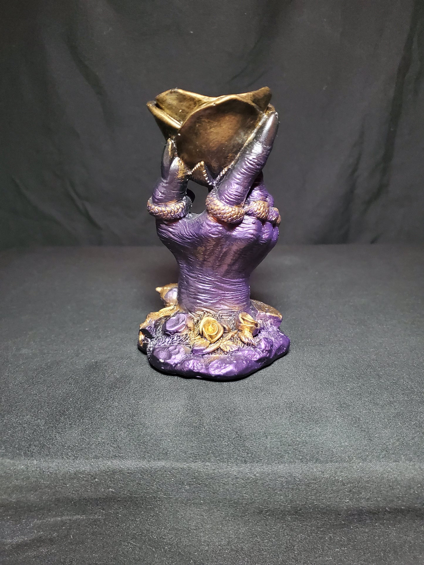 Purple Hand and Flower Sphere Holder