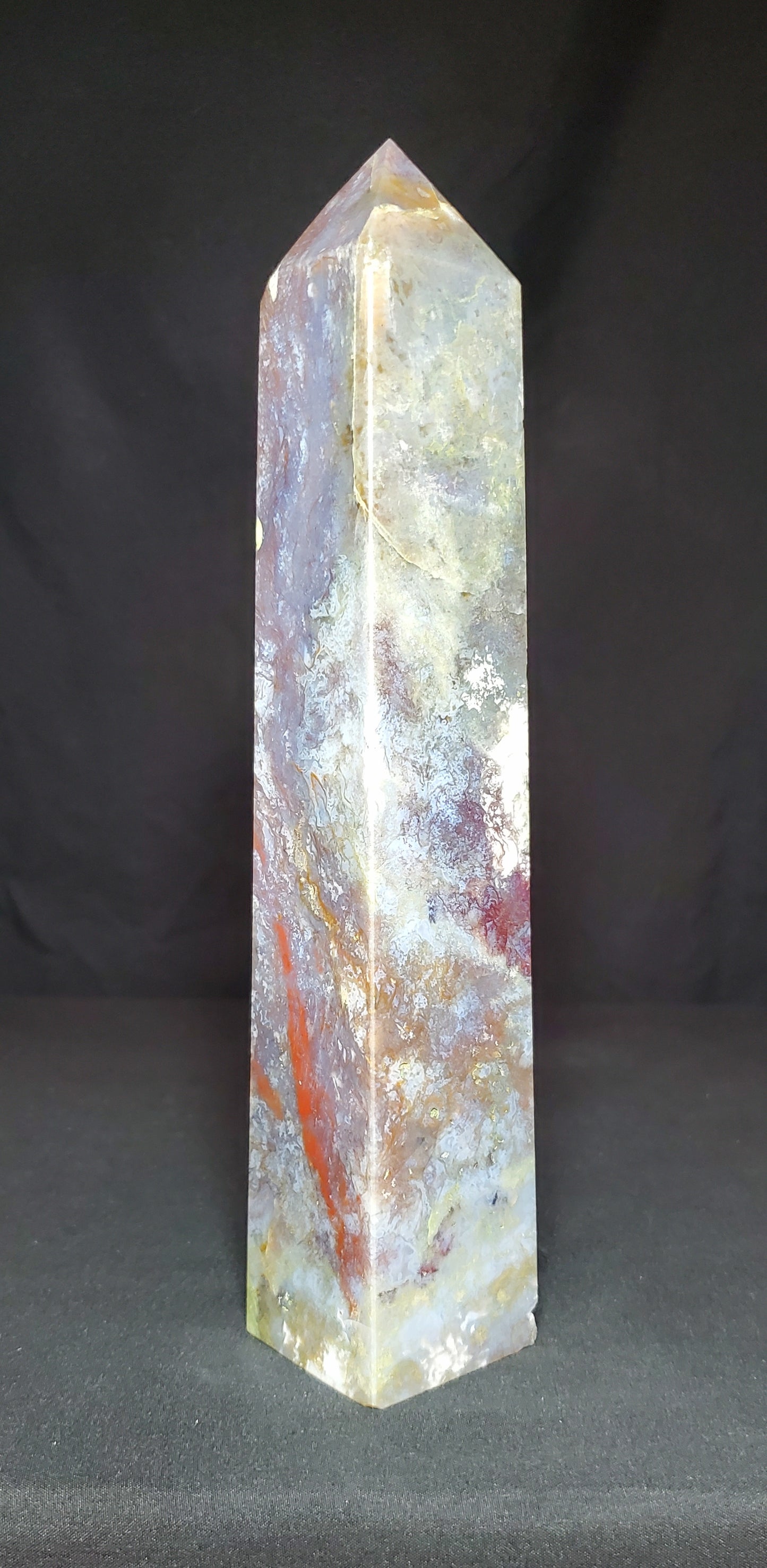 Ocean Jasper and Moss Agate Tower
