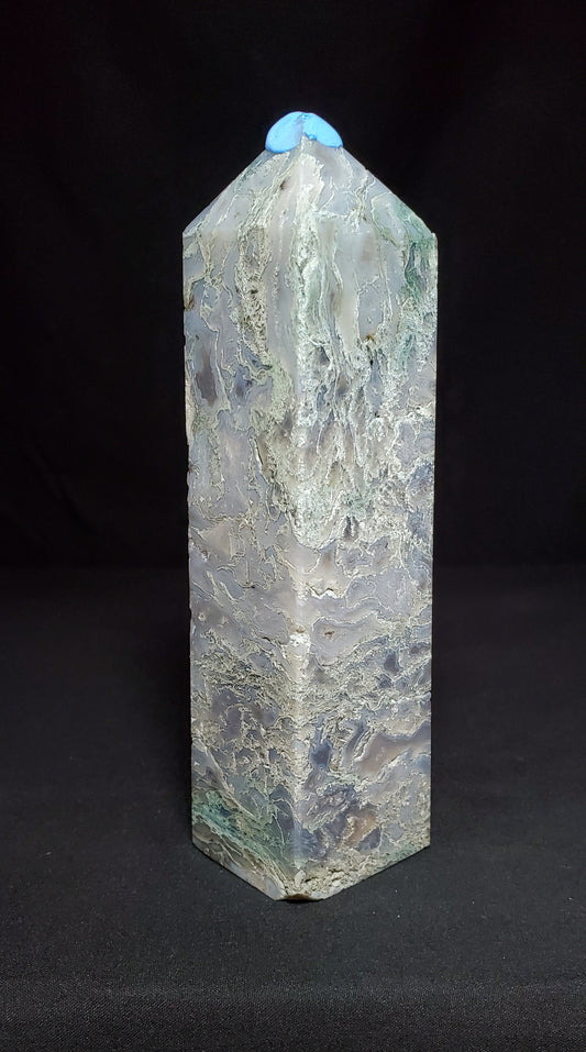 Druzy Moss Agate Tower
