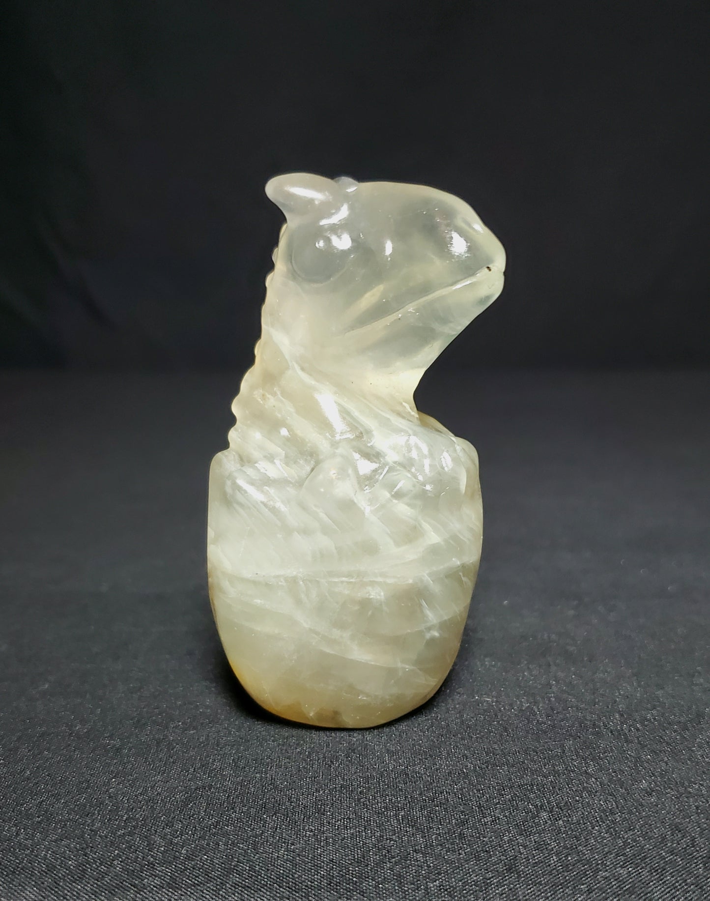 Green Fluorite Hatching Dino Egg Carving