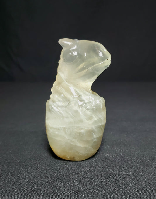 Green Fluorite Hatching Dino Egg Carving