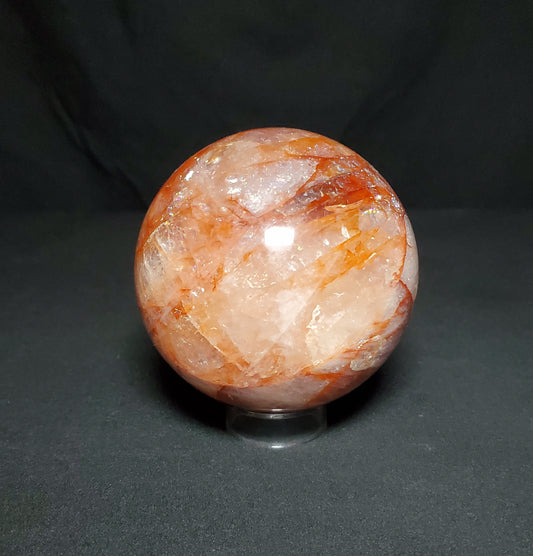 Fire Quartz Sphere with Rainbow