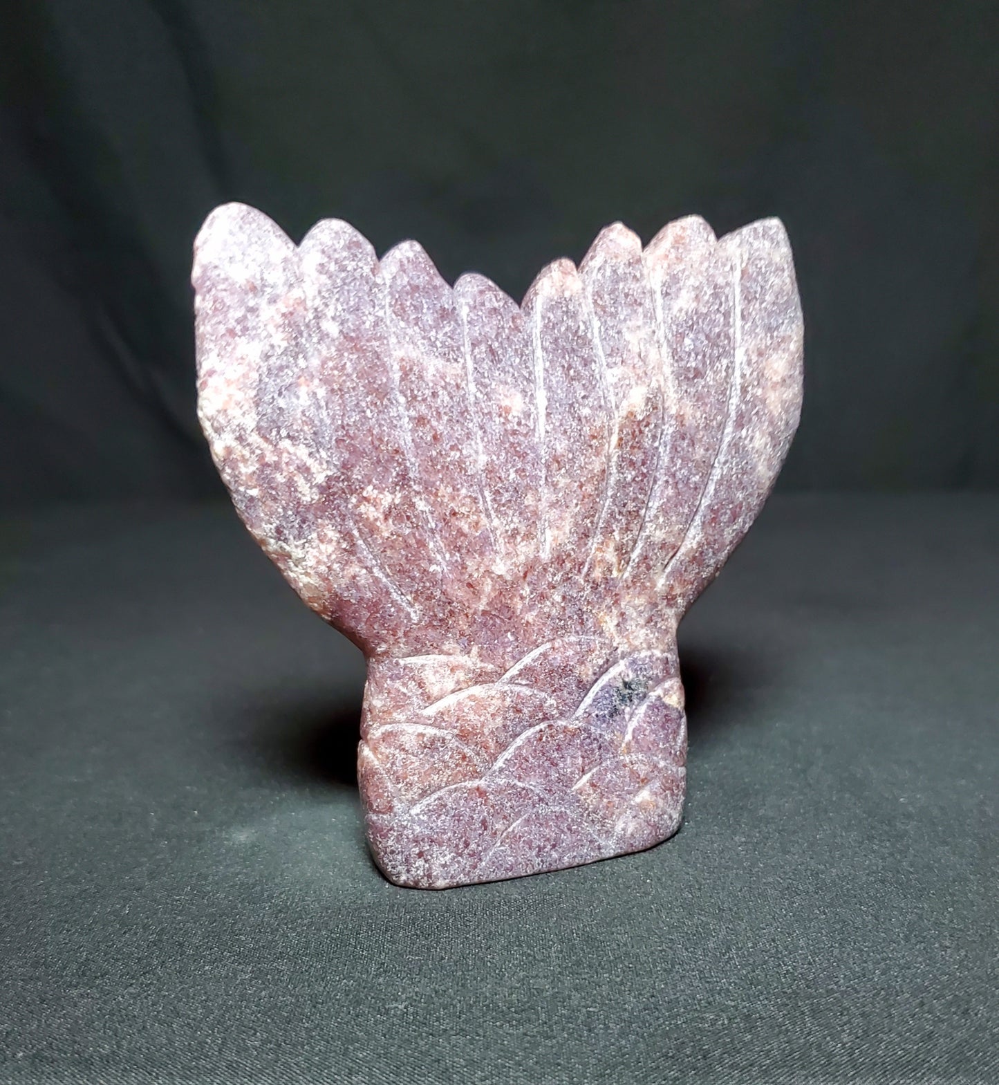 Lepidolite Mermaid Tail Carving