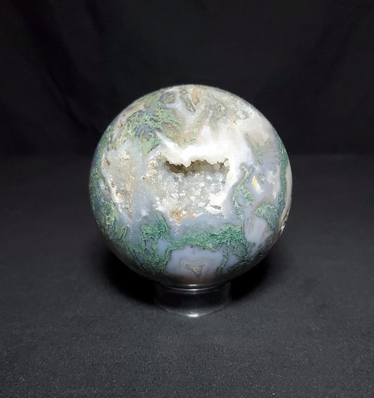 Druzy Moss Agate Sphere