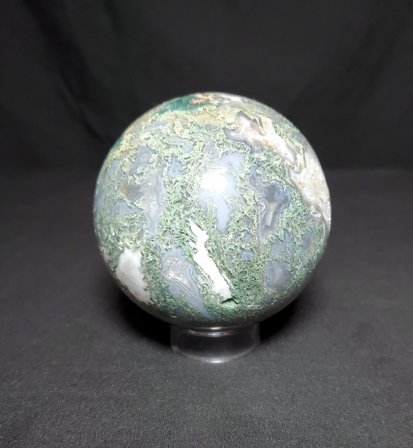 Druzy Moss Agate Sphere