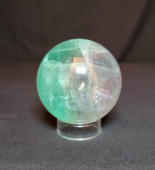 Green and Purple Fluorite Sphere