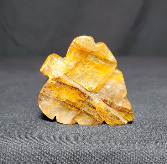 Golden Healer Quartz Leaf Carving