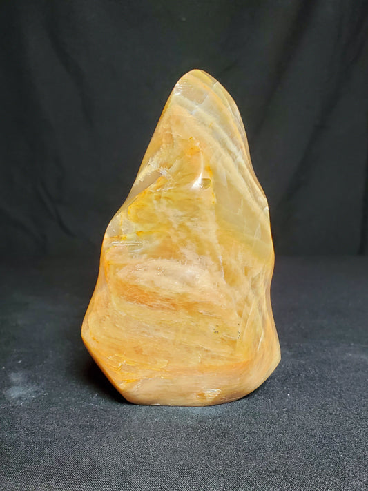 Peach Moonstone Flame Carving