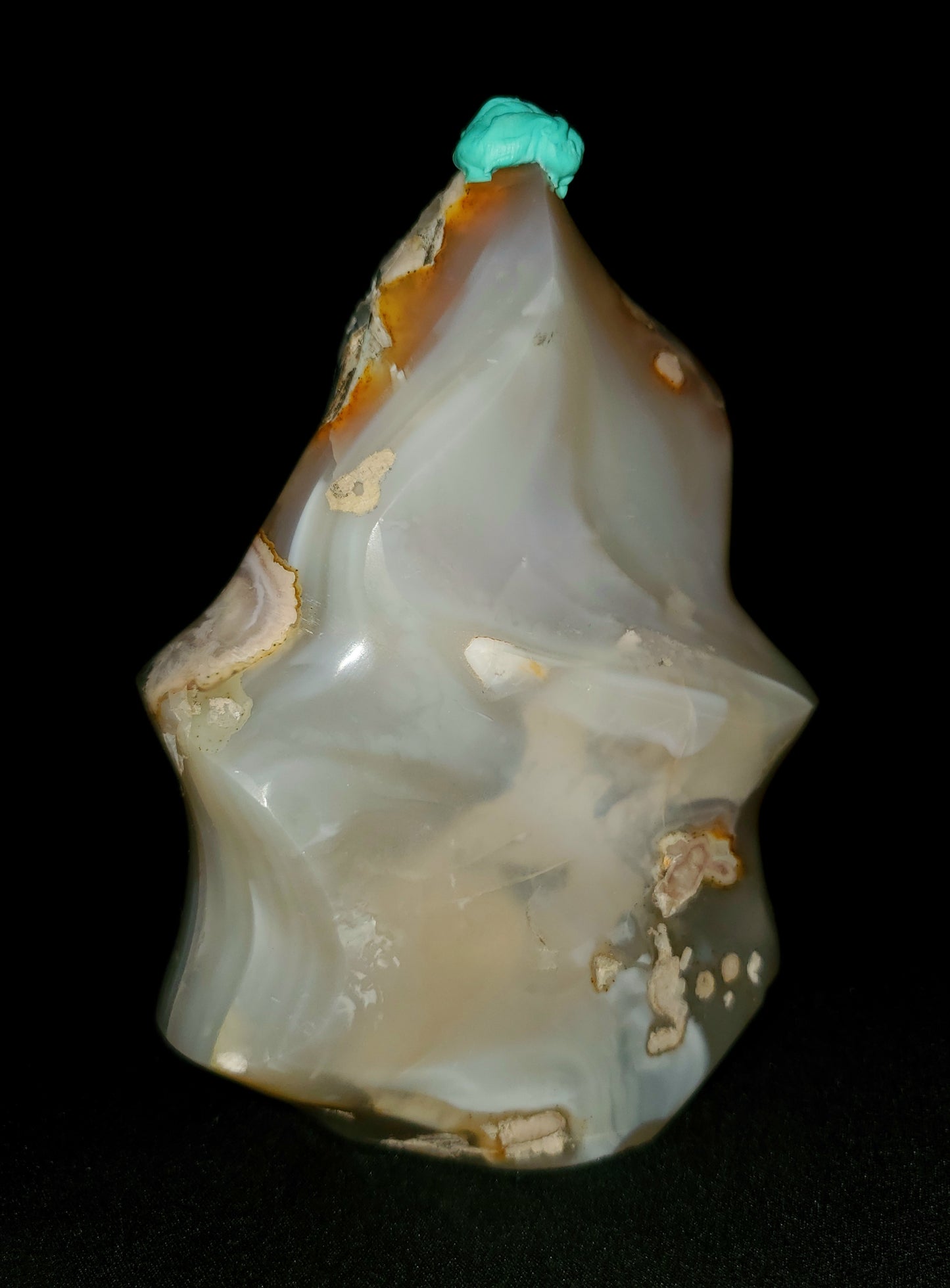Flower Agate Flame Carving