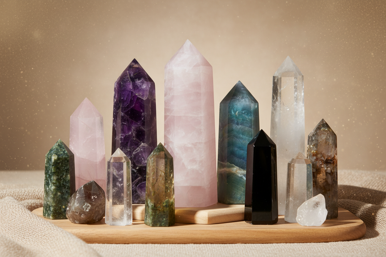 Crystal Towers & Cubes - Natural Gemstone Shapes | The Crystal Tiger
