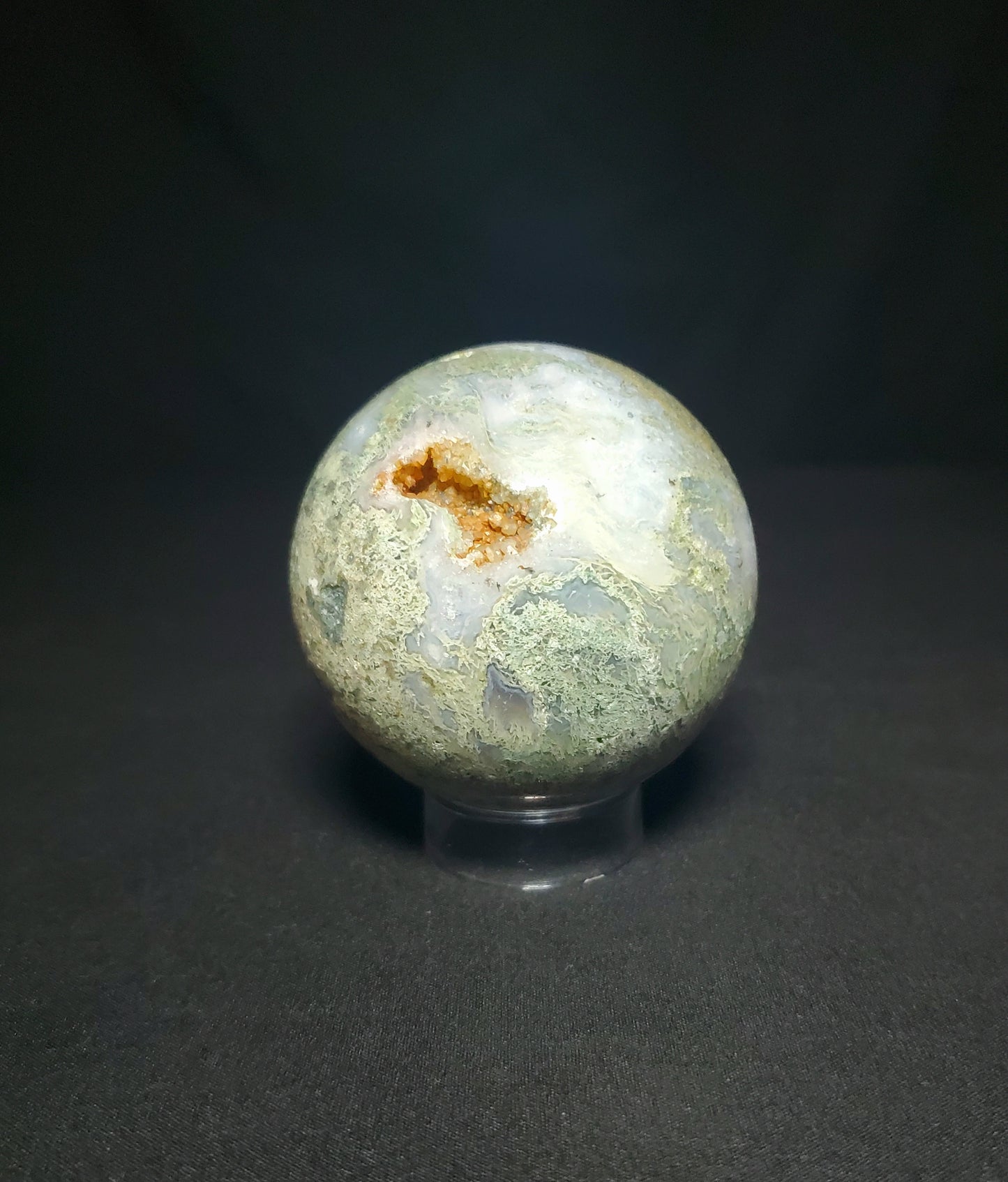 Druzy Moss Agate Sphere #