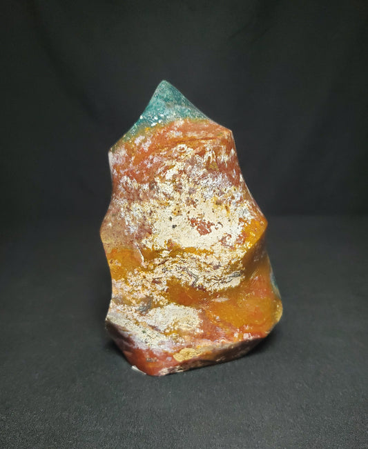 Ocean Jasper Flame Carving #