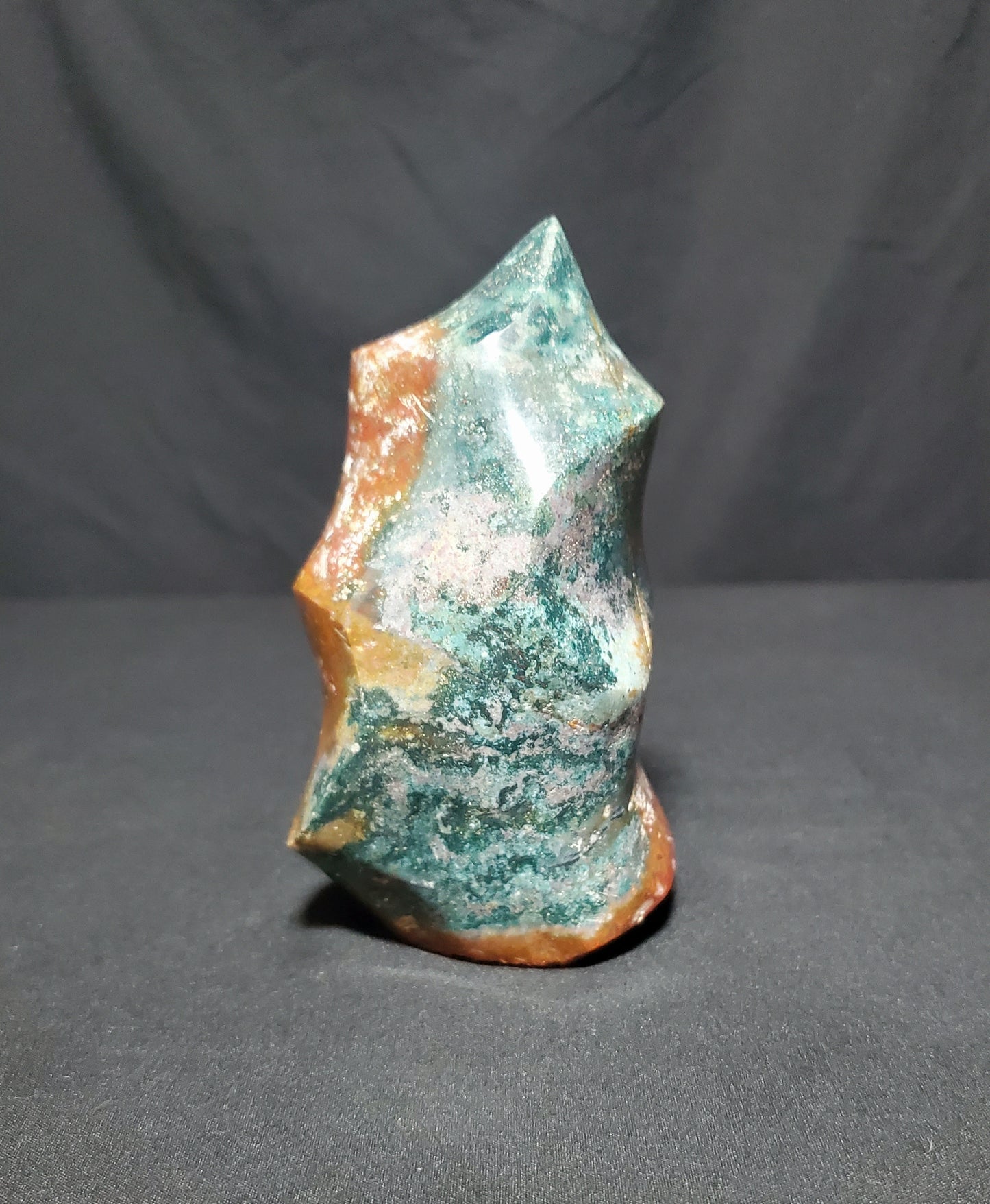 Ocean Jasper Flame Carving #