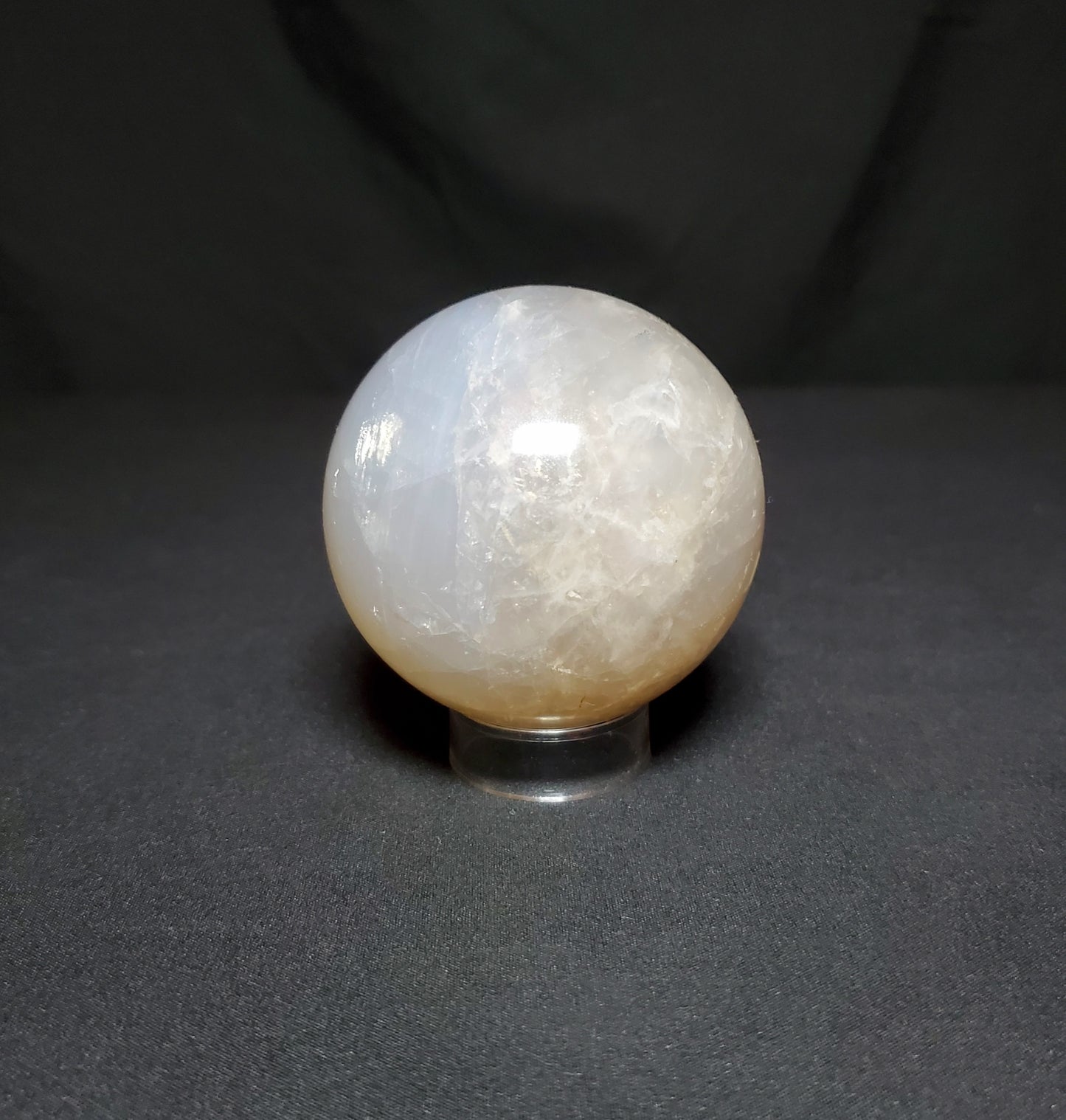 Blue Rose Quartz Sphere with Rainbow