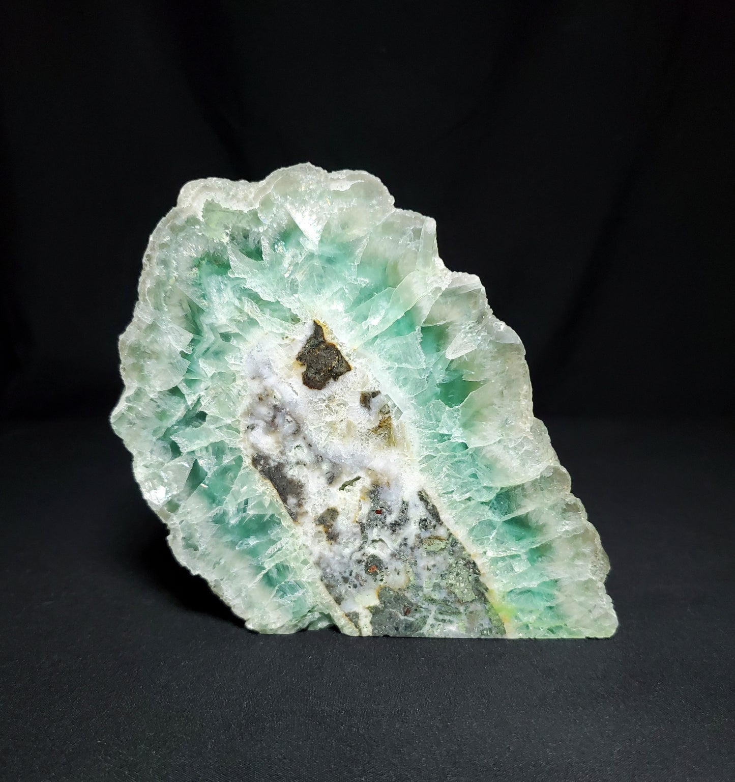 Green Fluorite Slab with Rainbow #