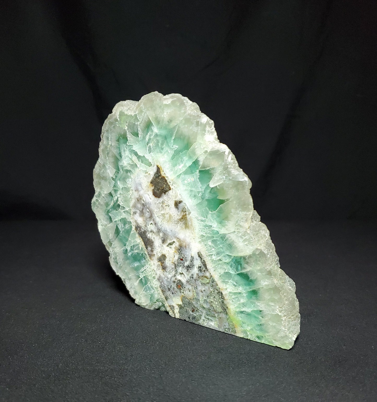 Green Fluorite Slab with Rainbow #