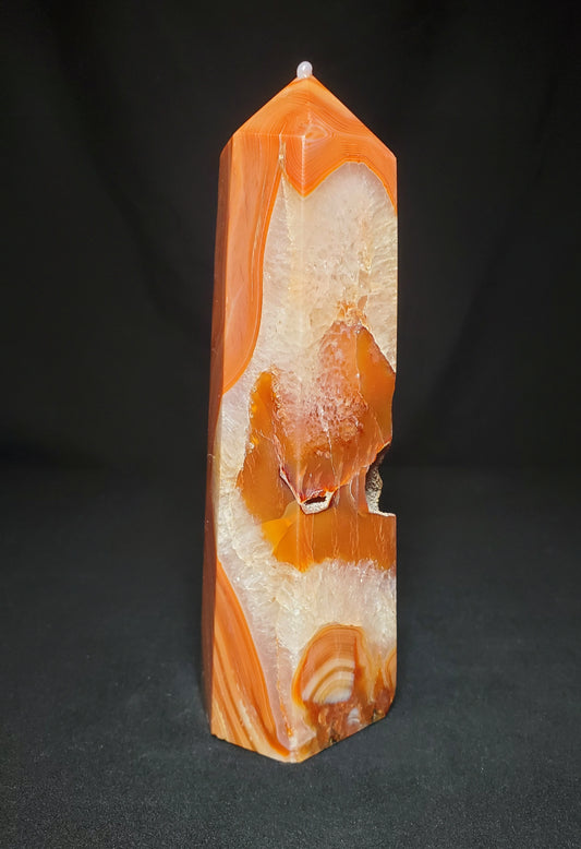 Druzy Carnelian and Quartz Tower